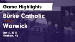 Burke Catholic  vs Warwick  Game Highlights - Jan 6, 2017
