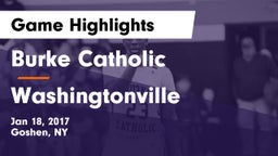 Burke Catholic  vs Washingtonville Game Highlights - Jan 18, 2017