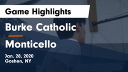 Burke Catholic  vs Monticello  Game Highlights - Jan. 28, 2020