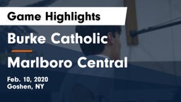Burke Catholic  vs Marlboro Central  Game Highlights - Feb. 10, 2020