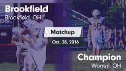 Matchup: Brookfield High vs. Champion  2016