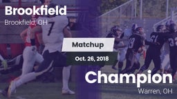 Matchup: Brookfield High vs. Champion  2018