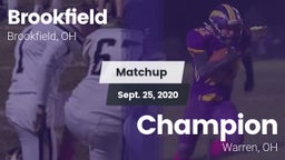 Matchup: Brookfield High vs. Champion  2020