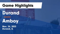 Durand  vs Amboy  Game Highlights - Nov. 24, 2023
