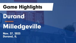 Durand  vs Milledgeville  Game Highlights - Nov. 27, 2023