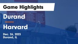 Durand  vs Harvard  Game Highlights - Dec. 26, 2023