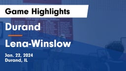 Durand  vs Lena-Winslow  Game Highlights - Jan. 22, 2024