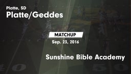 Matchup: Platte/Geddes High vs. Sunshine Bible Academy 2016