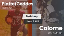 Matchup: Platte/Geddes High vs. Colome   2019