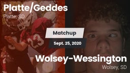 Matchup: Platte/Geddes High vs. Wolsey-Wessington  2020