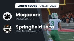 Recap: Mogadore  vs. Springfield Local  2020