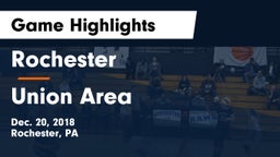 Rochester  vs Union Area  Game Highlights - Dec. 20, 2018