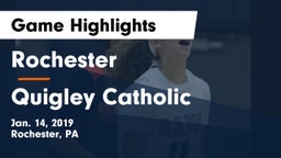 Rochester  vs Quigley Catholic  Game Highlights - Jan. 14, 2019