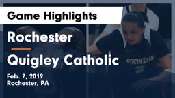 Rochester  vs Quigley Catholic  Game Highlights - Feb. 7, 2019