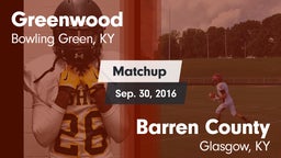 Matchup: Greenwood High vs. Barren County  2016