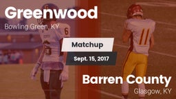 Matchup: Greenwood High vs. Barren County  2017
