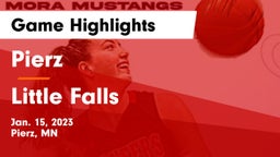 Pierz  vs Little Falls Game Highlights - Jan. 15, 2023