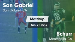 Matchup: San Gabriel High vs. Schurr  2016
