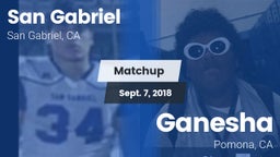 Matchup: San Gabriel High vs. Ganesha  2018