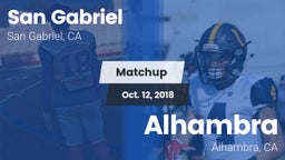 Matchup: San Gabriel High vs. Alhambra  2018