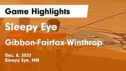Sleepy Eye  vs Gibbon-Fairfax-Winthrop  Game Highlights - Dec. 8, 2023