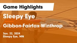 Sleepy Eye  vs Gibbon-Fairfax-Winthrop  Game Highlights - Jan. 22, 2024