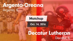 Matchup: Argenta-Oreana High vs. Decatur Lutheran  2016