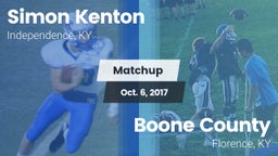 Matchup: Simon Kenton  vs. Boone County  2017