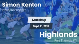 Matchup: Simon Kenton  vs. Highlands  2018