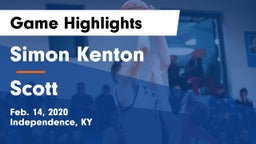Simon Kenton  vs Scott  Game Highlights - Feb. 14, 2020