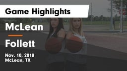 McLean  vs Follett  Game Highlights - Nov. 10, 2018