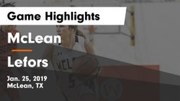 McLean  vs Lefors  Game Highlights - Jan. 25, 2019