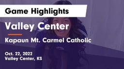 Valley Center  vs Kapaun Mt. Carmel Catholic  Game Highlights - Oct. 22, 2022