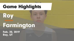 Roy  vs Farmington  Game Highlights - Feb. 20, 2019