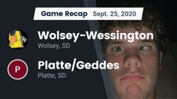 Recap: Wolsey-Wessington  vs. Platte/Geddes  2020
