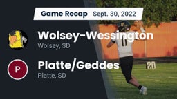 Recap: Wolsey-Wessington  vs. Platte/Geddes  2022