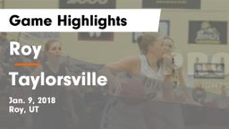Roy  vs Taylorsville  Game Highlights - Jan. 9, 2018