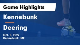 Kennebunk  vs Deering  Game Highlights - Oct. 8, 2022