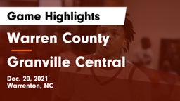 Warren County  vs Granville Central  Game Highlights - Dec. 20, 2021
