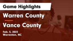 Warren County  vs Vance County  Game Highlights - Feb. 5, 2022