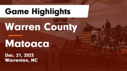 Warren County  vs Matoaca  Game Highlights - Dec. 21, 2023