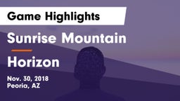 Sunrise Mountain  vs Horizon  Game Highlights - Nov. 30, 2018