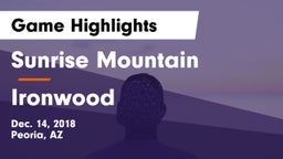 Sunrise Mountain  vs Ironwood  Game Highlights - Dec. 14, 2018