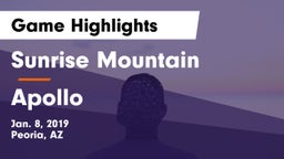 Sunrise Mountain  vs Apollo  Game Highlights - Jan. 8, 2019