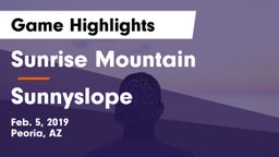 Sunrise Mountain  vs Sunnyslope  Game Highlights - Feb. 5, 2019
