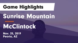 Sunrise Mountain  vs McClintock  Game Highlights - Nov. 25, 2019