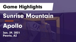 Sunrise Mountain  vs Apollo  Game Highlights - Jan. 29, 2021