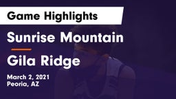 Sunrise Mountain  vs Gila Ridge  Game Highlights - March 2, 2021