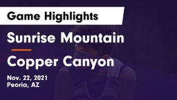 Sunrise Mountain  vs Copper Canyon  Game Highlights - Nov. 22, 2021
