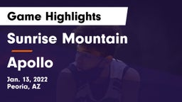 Sunrise Mountain  vs Apollo  Game Highlights - Jan. 13, 2022